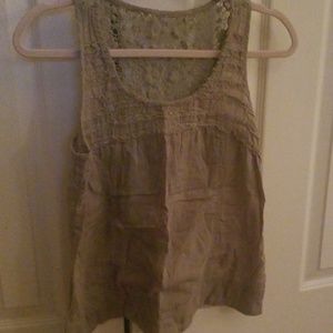Forest Green tank top with lace